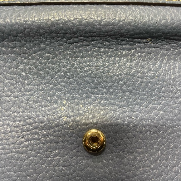 Dooney & Bourke Blue and Brown Leather Trifold Wallet. - Picture 8 of 12